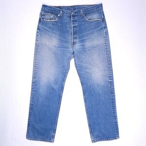 Vintage Levis 501 Jeans Mens 35x28 Blue USA Made Denim Pants 90's